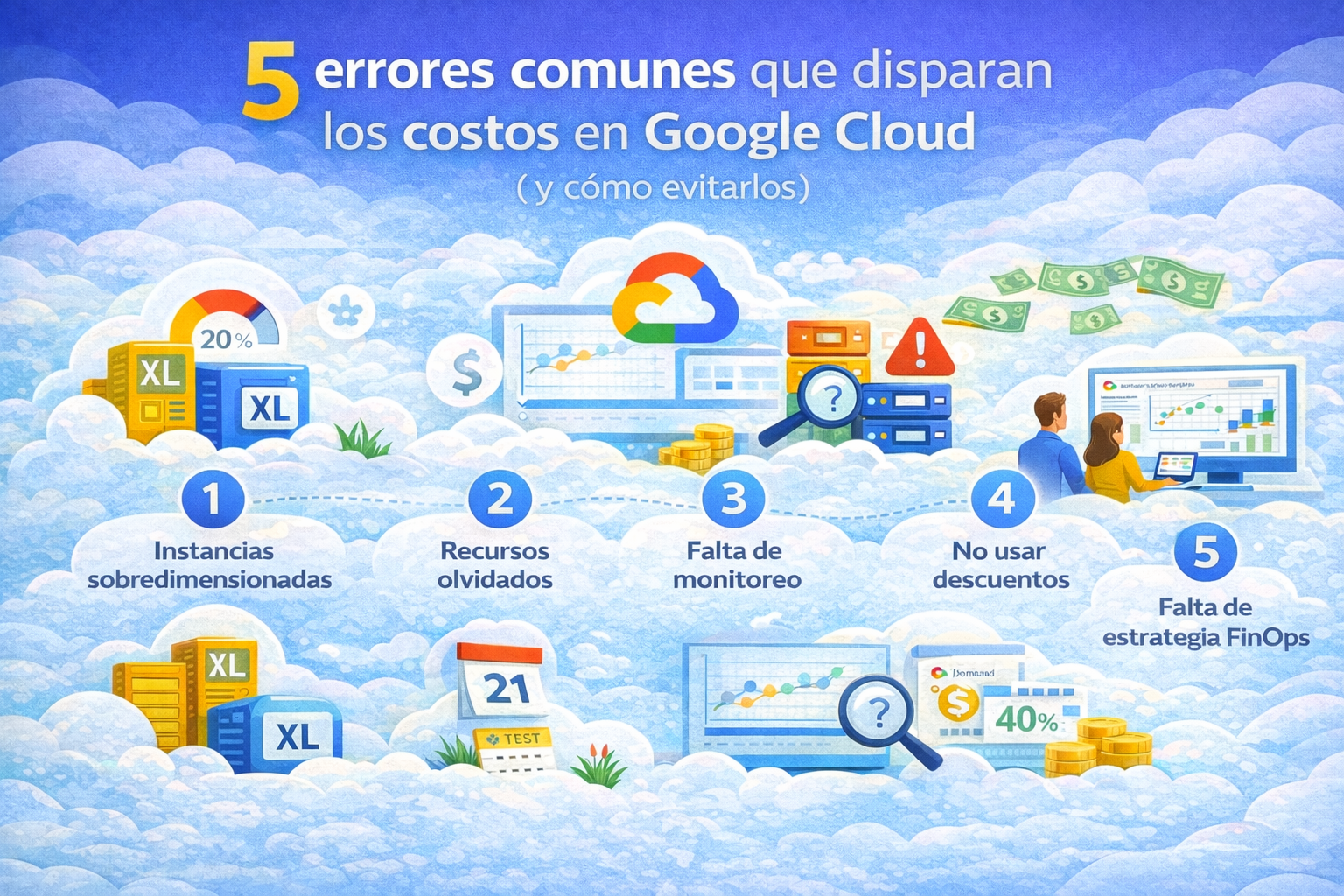 5 errores comunes que disparan los costos en Cloud (y cómo evitarlos)
